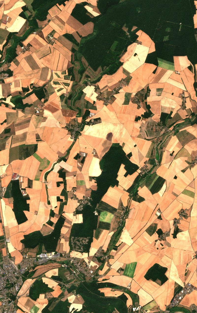 Flavacourt seen by Sentinel-2 on 28 July