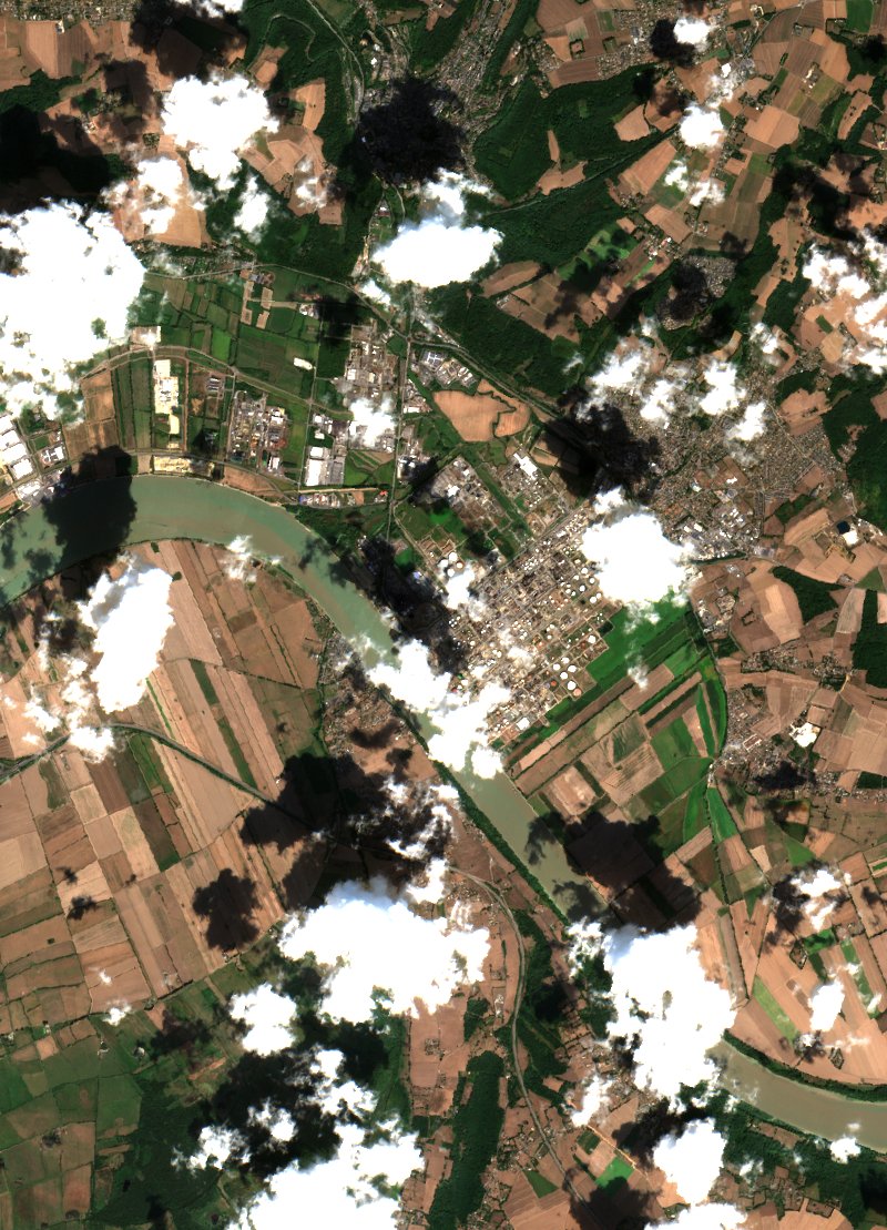 Port-Jérôme-sur-Seine visto por Sentinel-2 el 22 de agosto