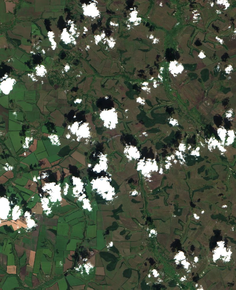 Вільхуватська сільська громада (UA) seen by Sentinel-2 on 10 August
