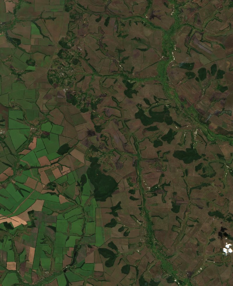 Вільхуватська сільська громада (UA) seen by Sentinel-2 on 17 August