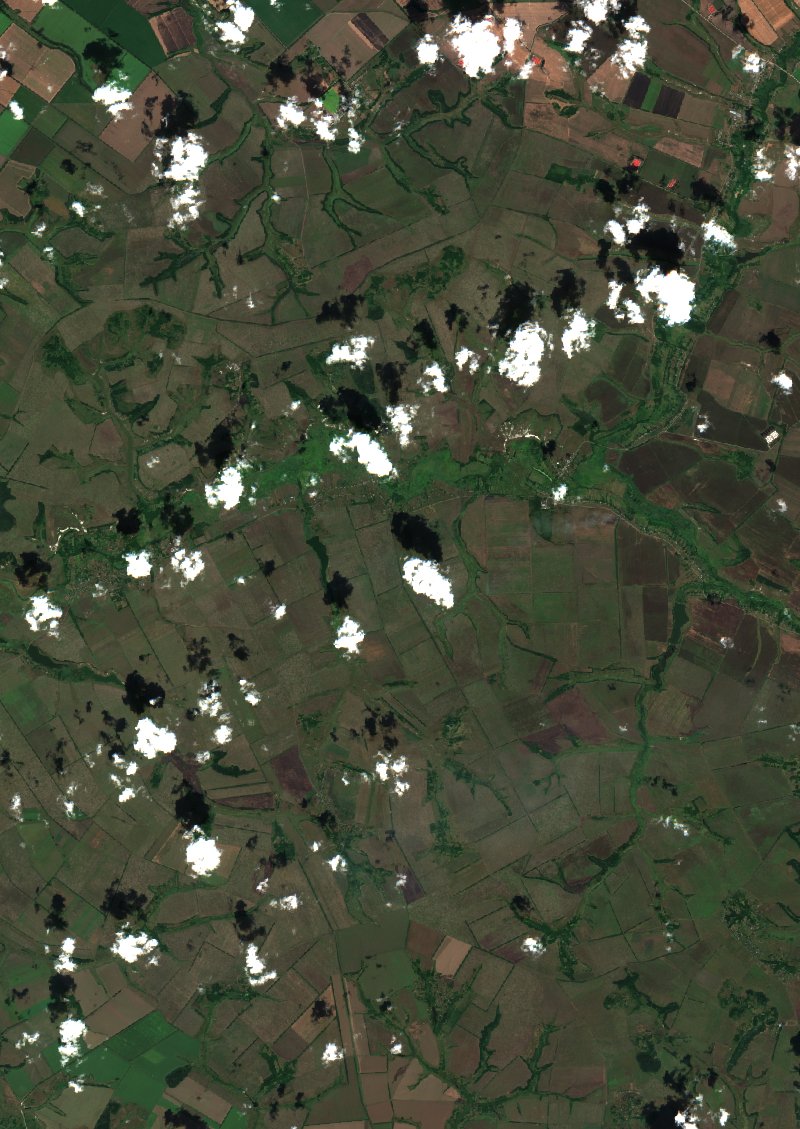Вовчанська міська громада (UA) seen by Sentinel-2 on 10 August