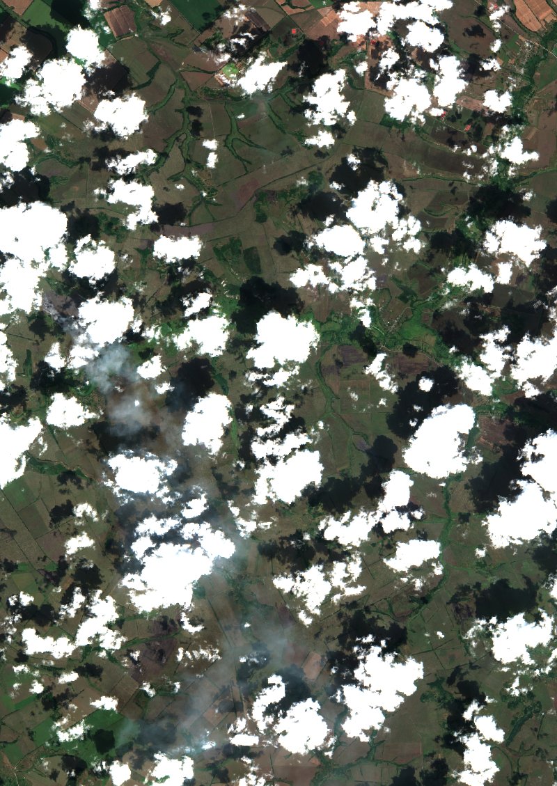 Вовчанська міська громада (UA) seen by Sentinel-2 on 13 August