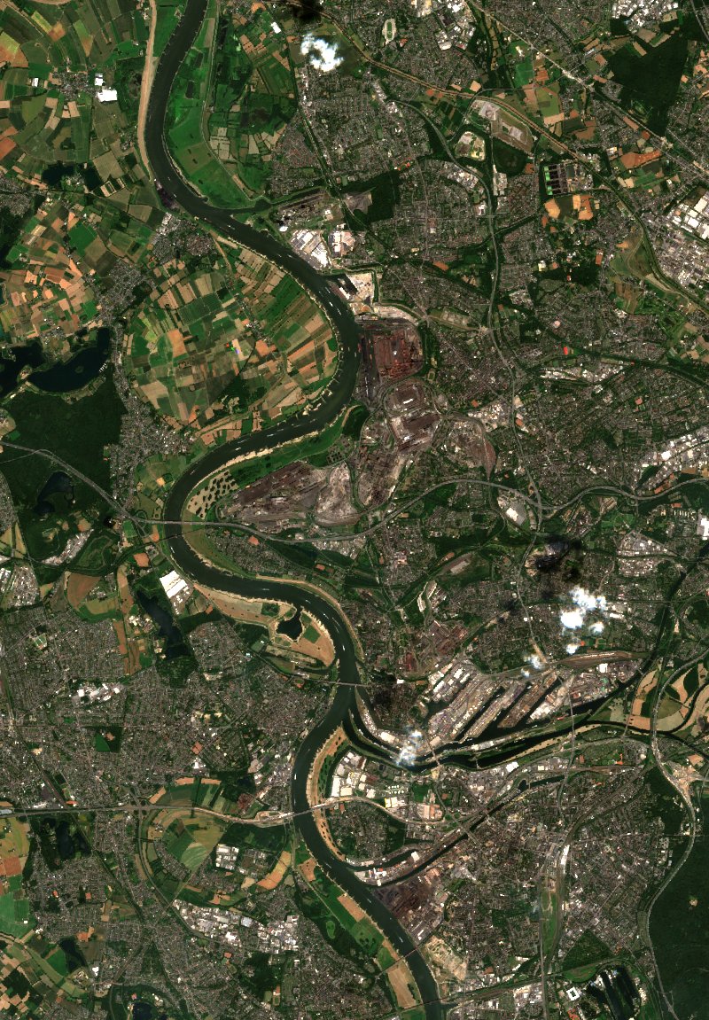 Duisbourg (DE) von Sentinel-2 erfasst am 25. Juni