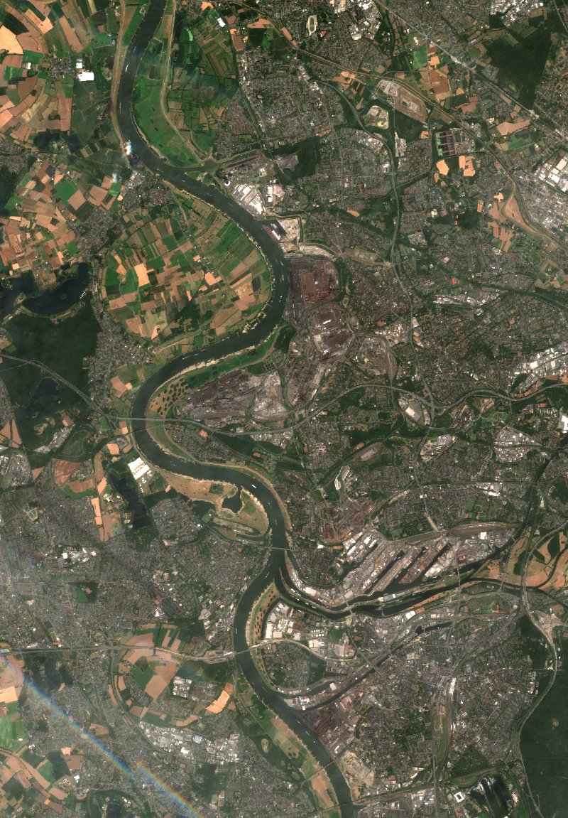 Duisbourg (DE) von Sentinel-2 erfasst am 7. Juli