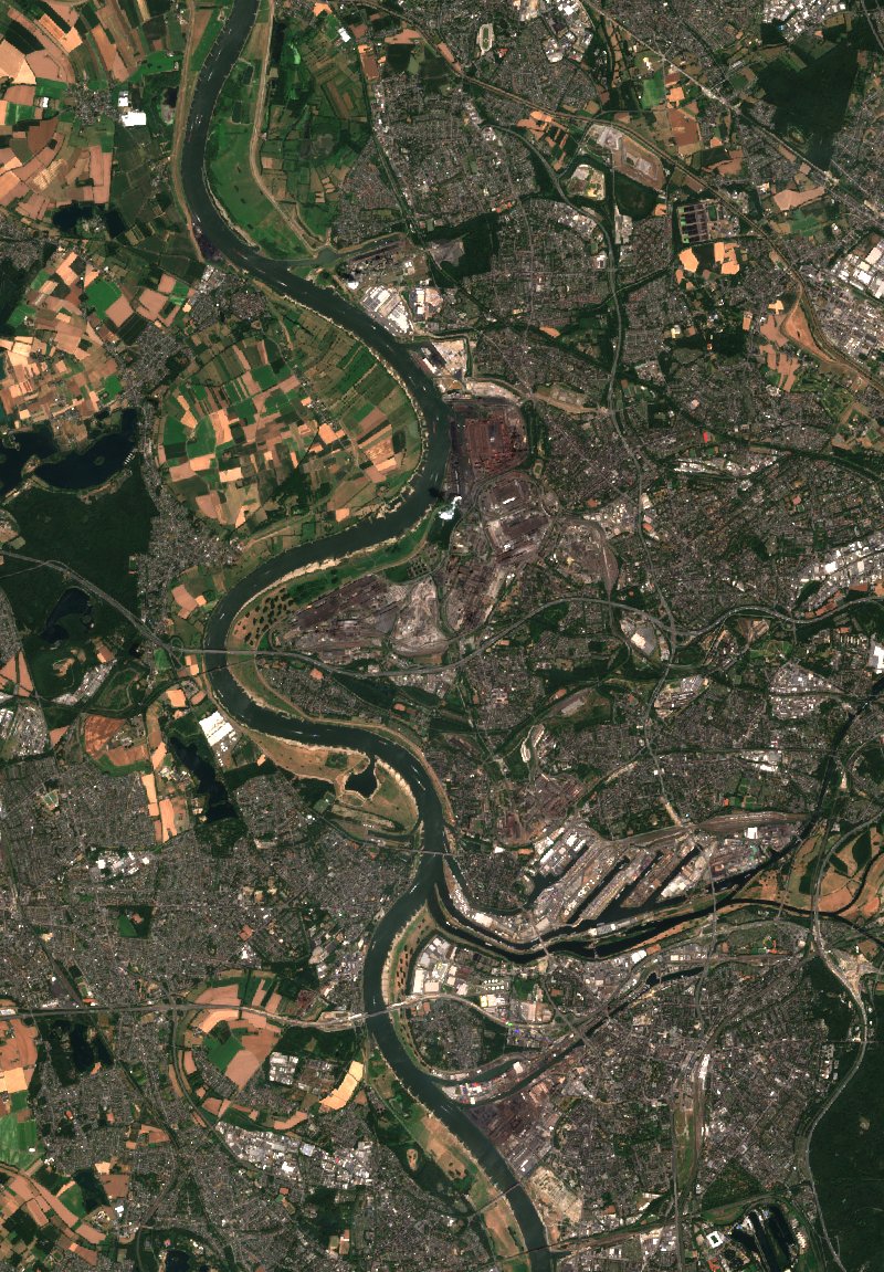 Duisbourg (DE) von Sentinel-2 erfasst am 10. Juli