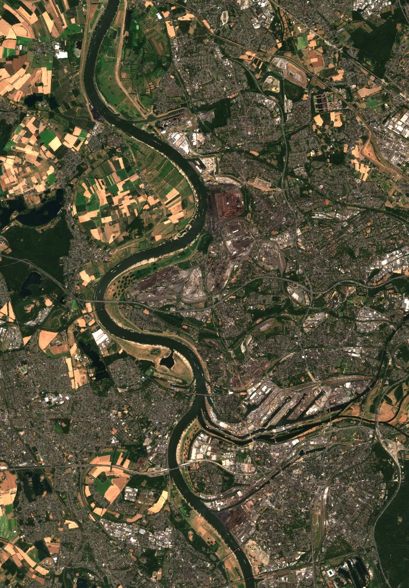 Duisbourg (DE) von Sentinel-2 erfasst am 15. Juli