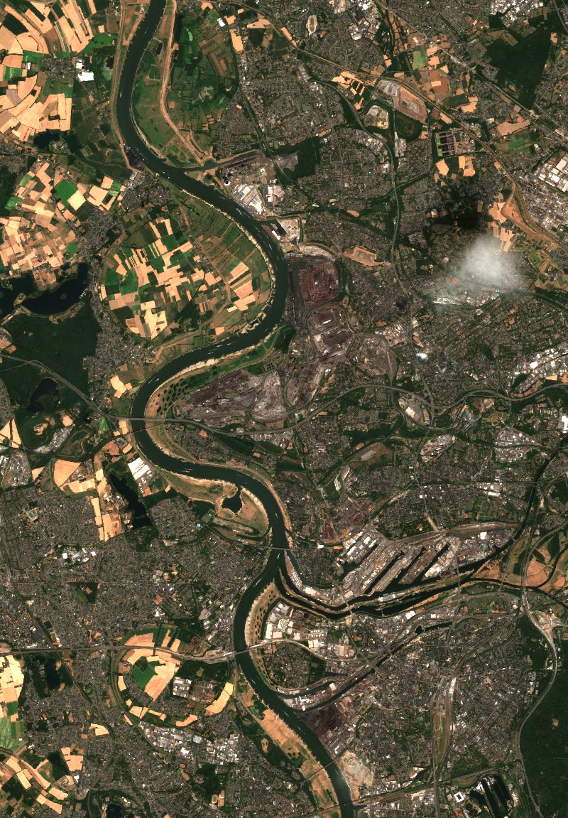 Duisbourg (DE) von Sentinel-2 erfasst am 25. Juli