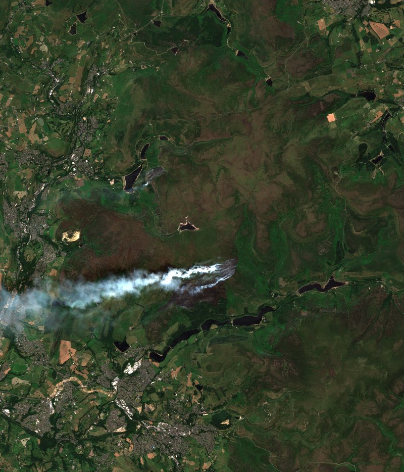 High Peak (GB) vu par Sentinel-2 le 12 juillet