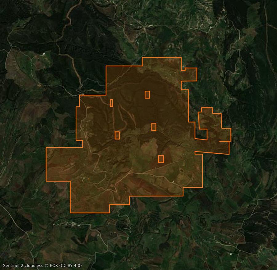 Contour de la zone brûlée d'Ibn Badis (DZ), tracé sur l'imagerie satellite