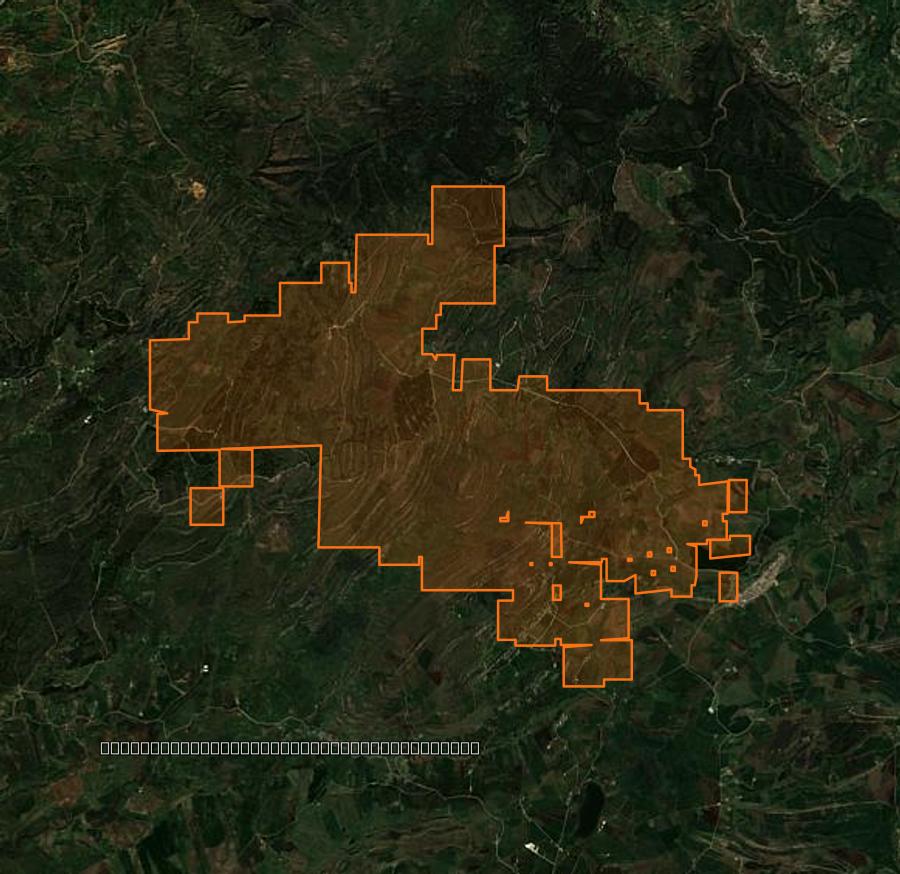 Contour de la zone brûlée d'Ibn Badis (DZ), tracé sur l'imagerie satellite