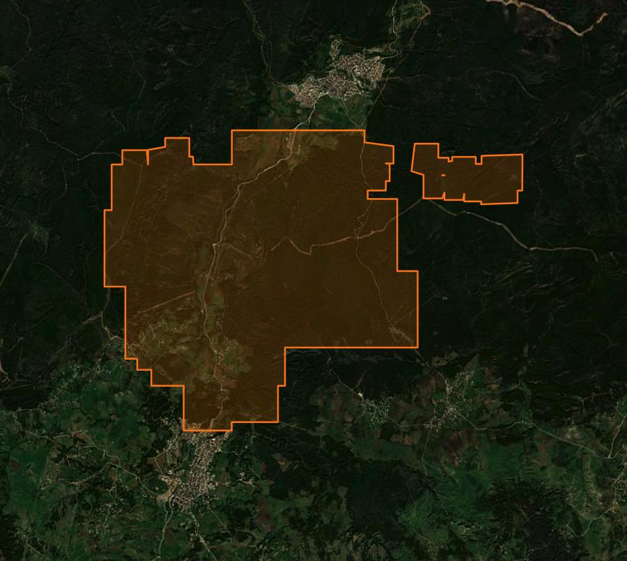 Outline of the burned area near Zitouna (DZ), drawn over satellite imagery