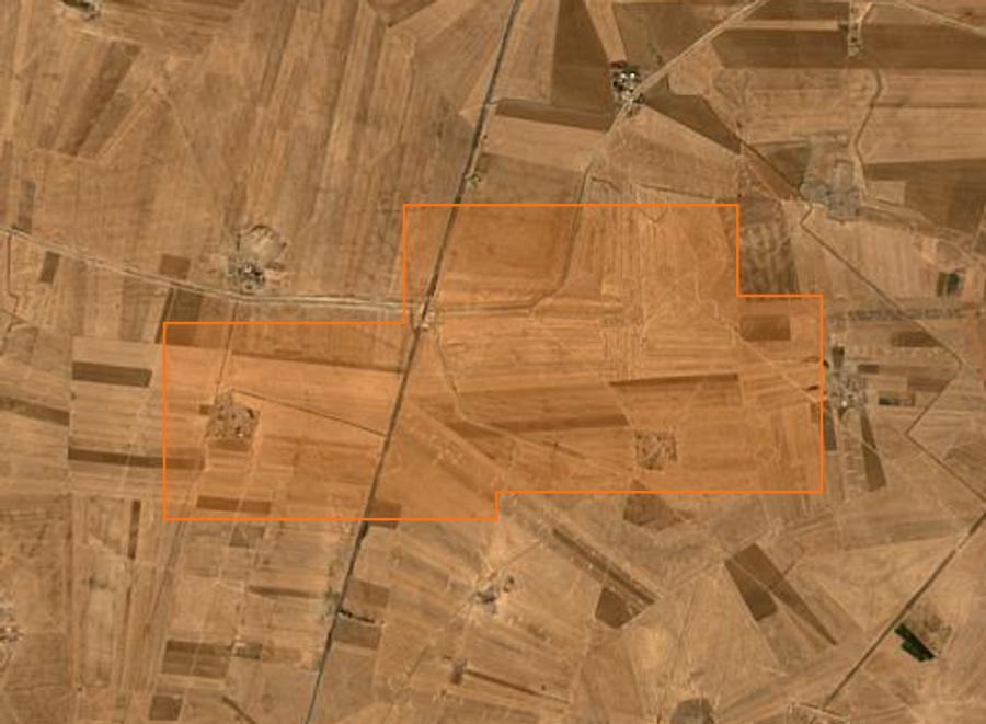 Contour de la zone brûlée de Gouvernorat d'Hassaké (SY), tracé sur l'imagerie satellite