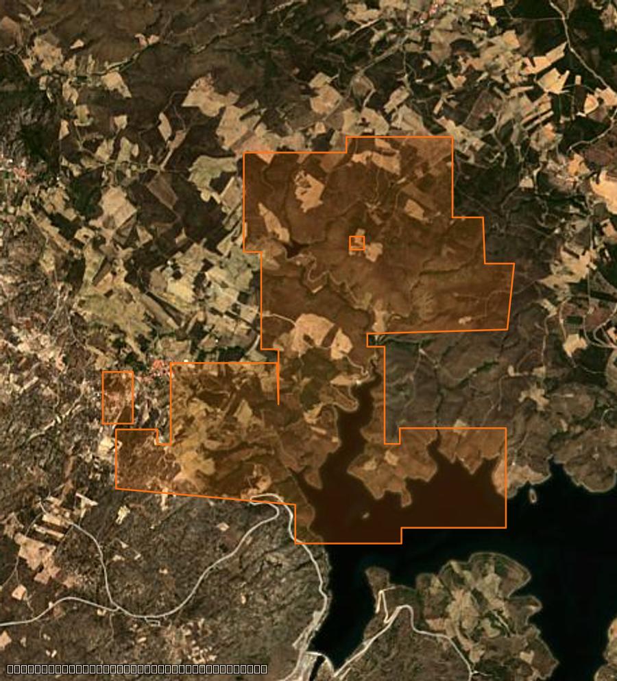 Outline of the burned area near Torre de Moncorvo (PT), drawn over satellite imagery