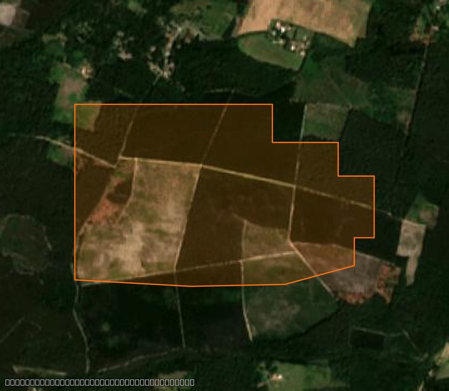 Umriss der Brandfläche bei Réaup-Lisse, gezeichnet auf Satellitenbilder