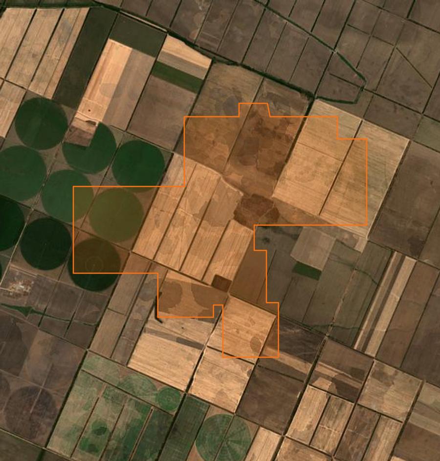 Umriss der Brandfläche bei Александровский муниципальный округ (RU), gezeichnet auf Satellitenbilder