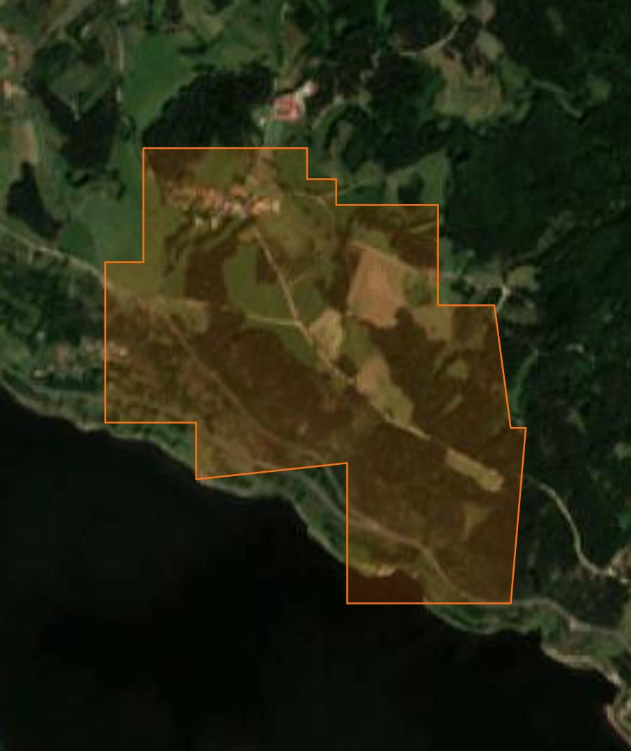 Umriss der Brandfläche bei Saint Bonnet-Laval, gezeichnet auf Satellitenbilder