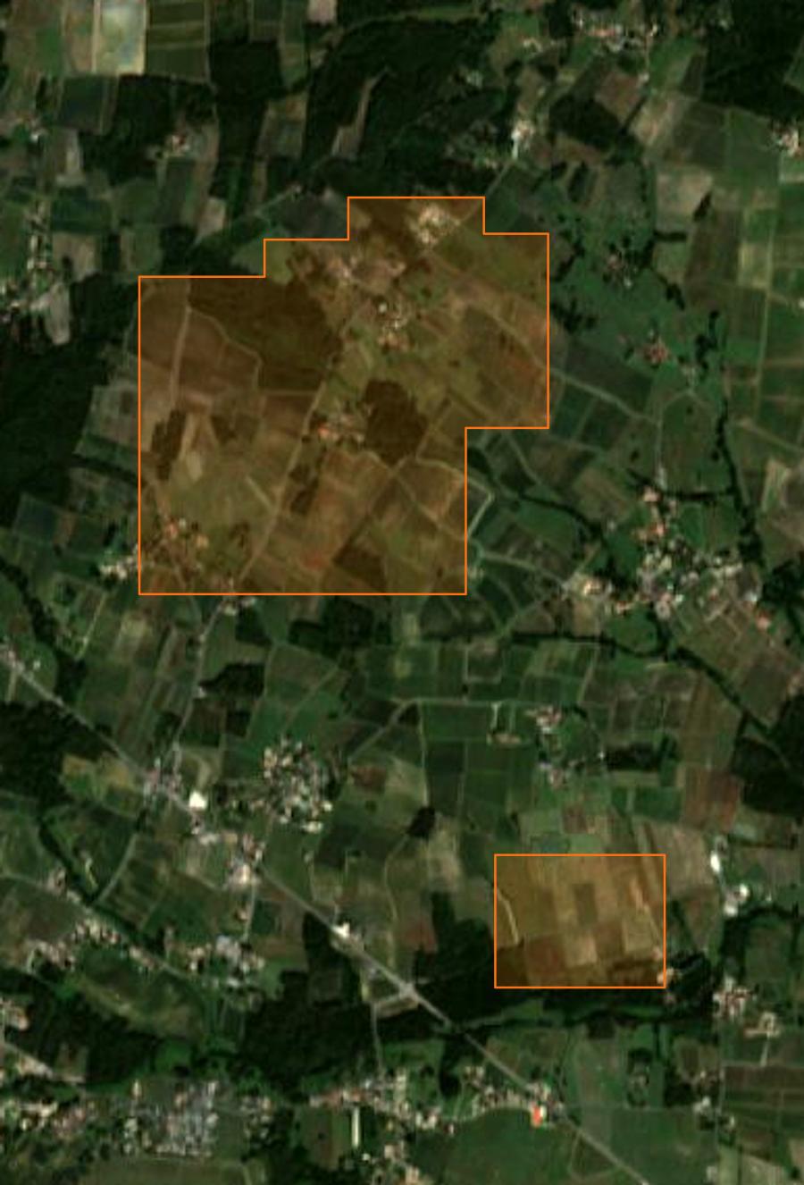 Outline of the burned area near Saint-Christoly-de-Blaye, drawn over satellite imagery