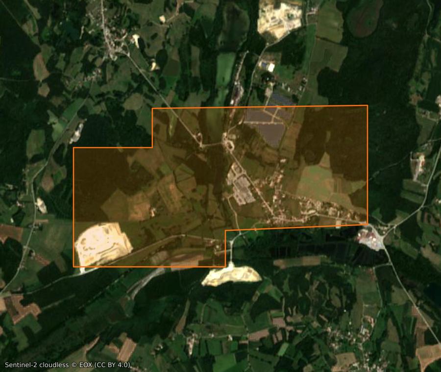 Contour de la zone brûlée d'Arandon-Passins, tracé sur l'imagerie satellite