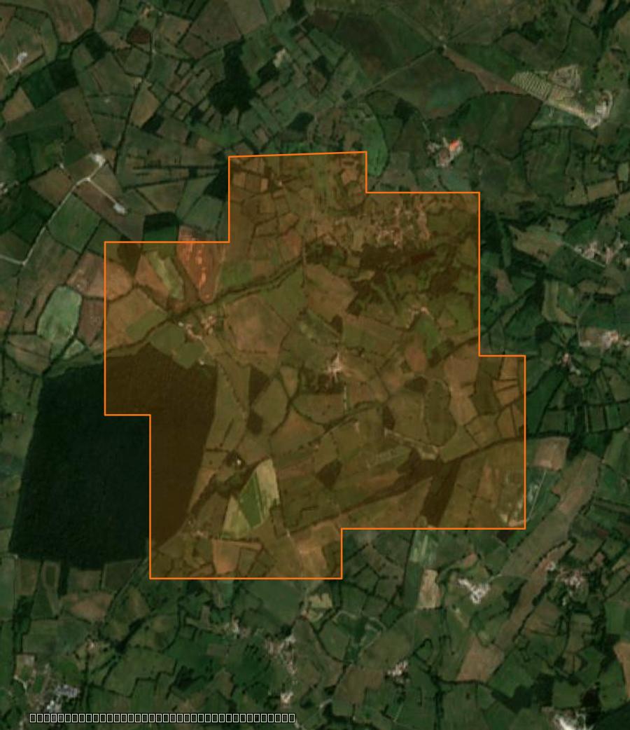 Outline of the burned area near Magnac-Laval, drawn over satellite imagery