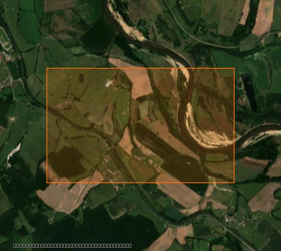 Outline of the burned area near Avril-sur-Loire, drawn over satellite imagery
