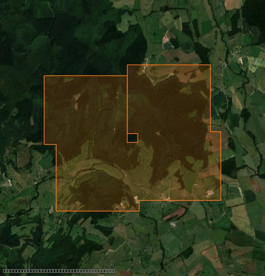 Umriss der Brandfläche bei La Grande-Verrière, gezeichnet auf Satellitenbilder