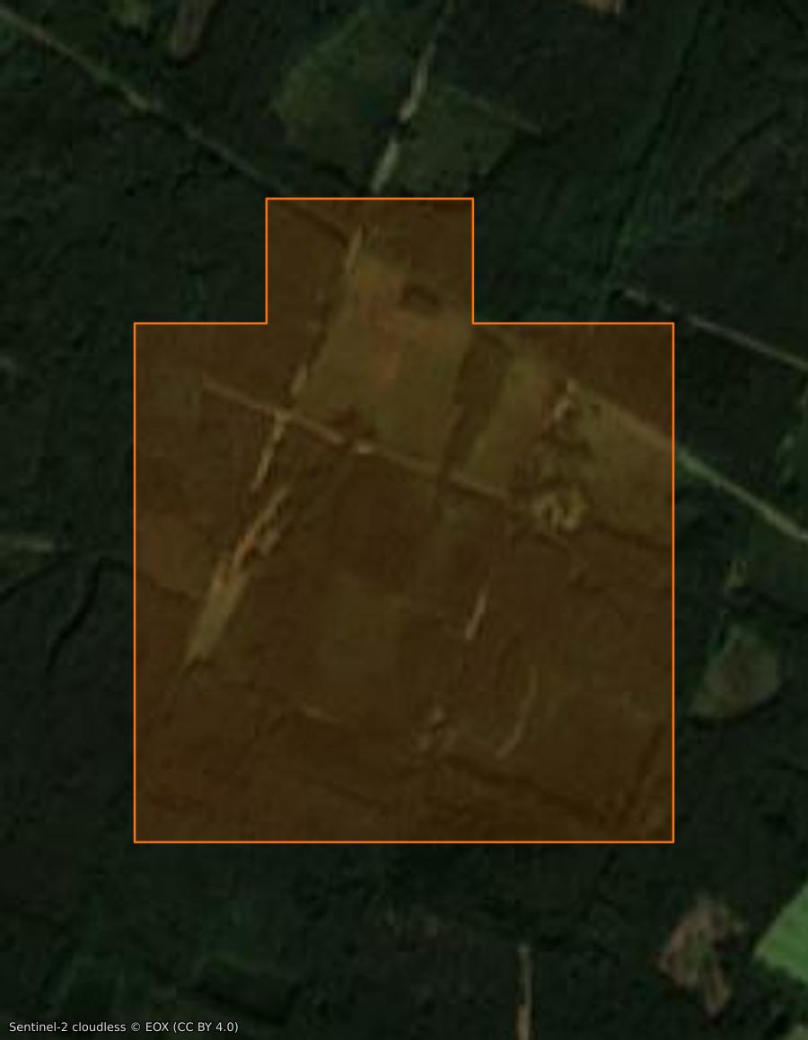 Contour de la zone brûlée de Gennes-Val-de-Loire, tracé sur l'imagerie satellite