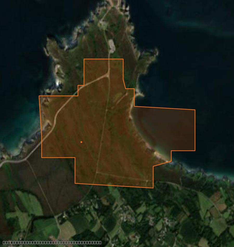 Outline of the burned area near Plévenon, drawn over satellite imagery
