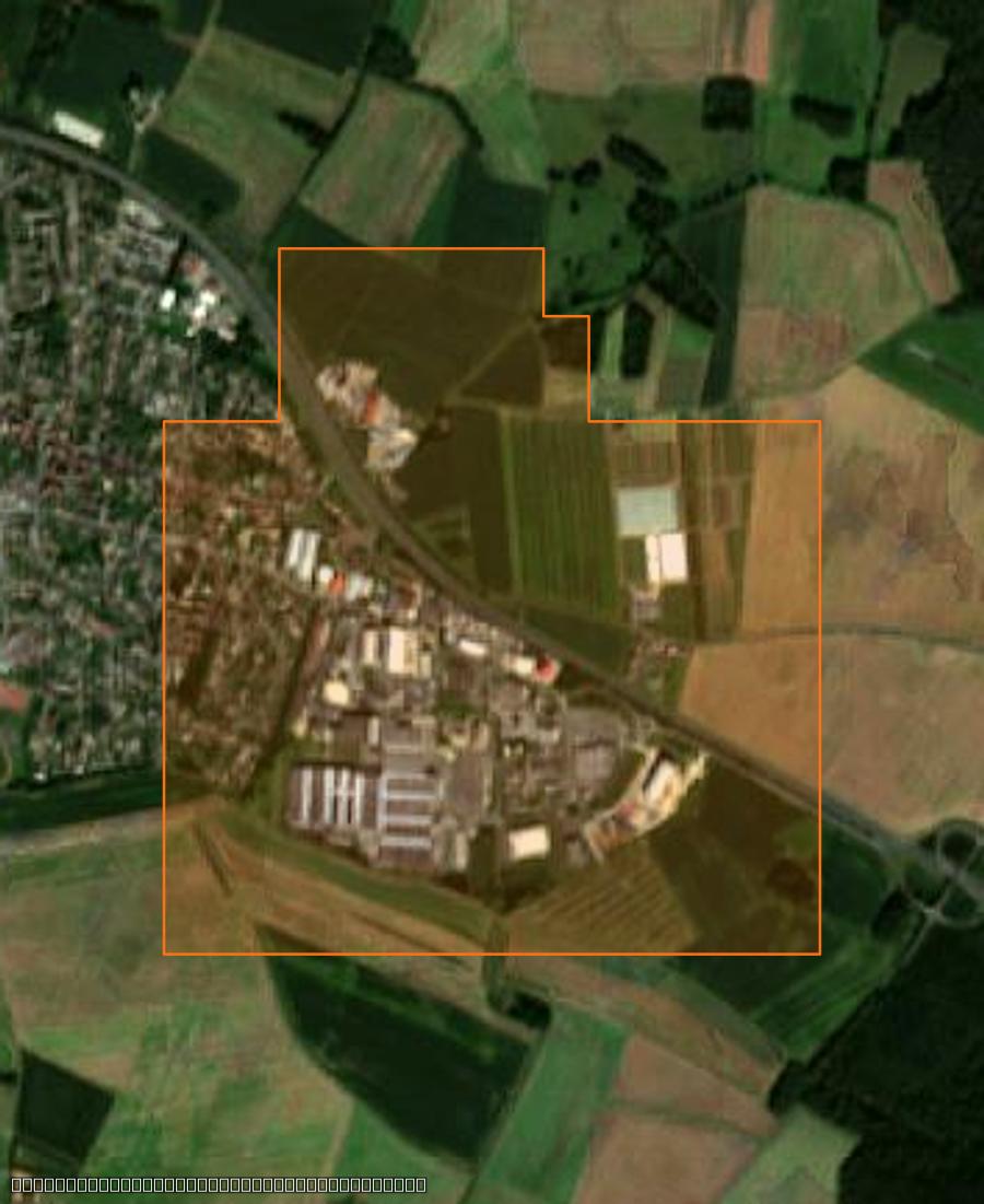 Outline of the burned area near Fontenay-Trésigny, drawn over satellite imagery