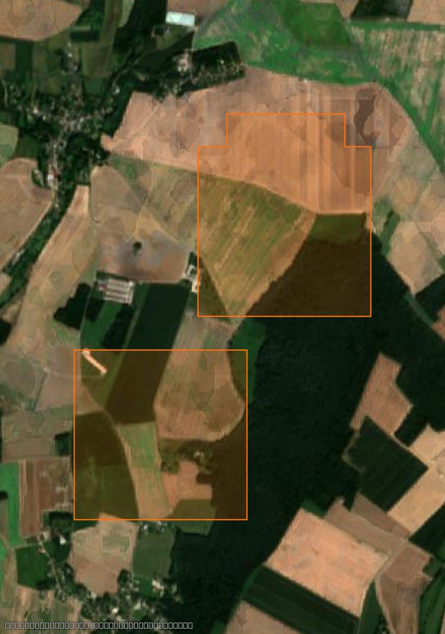 Outline of the burned area near Flavacourt, drawn over satellite imagery