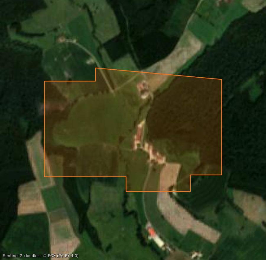 Umriss der Brandfläche bei Grandpré, gezeichnet auf Satellitenbilder