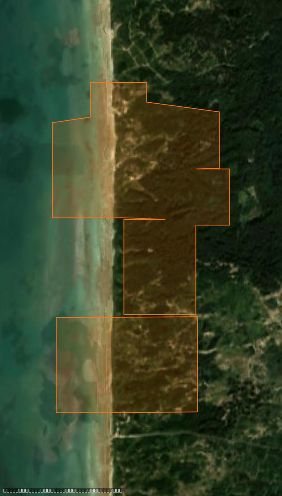 Umriss der Brandfläche bei Neufchâtel-Hardelot, gezeichnet auf Satellitenbilder