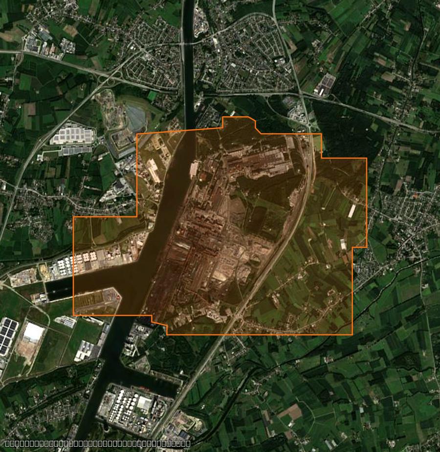 Outline of the burned area near Winkel-Sainte-Croix (BE), drawn over satellite imagery